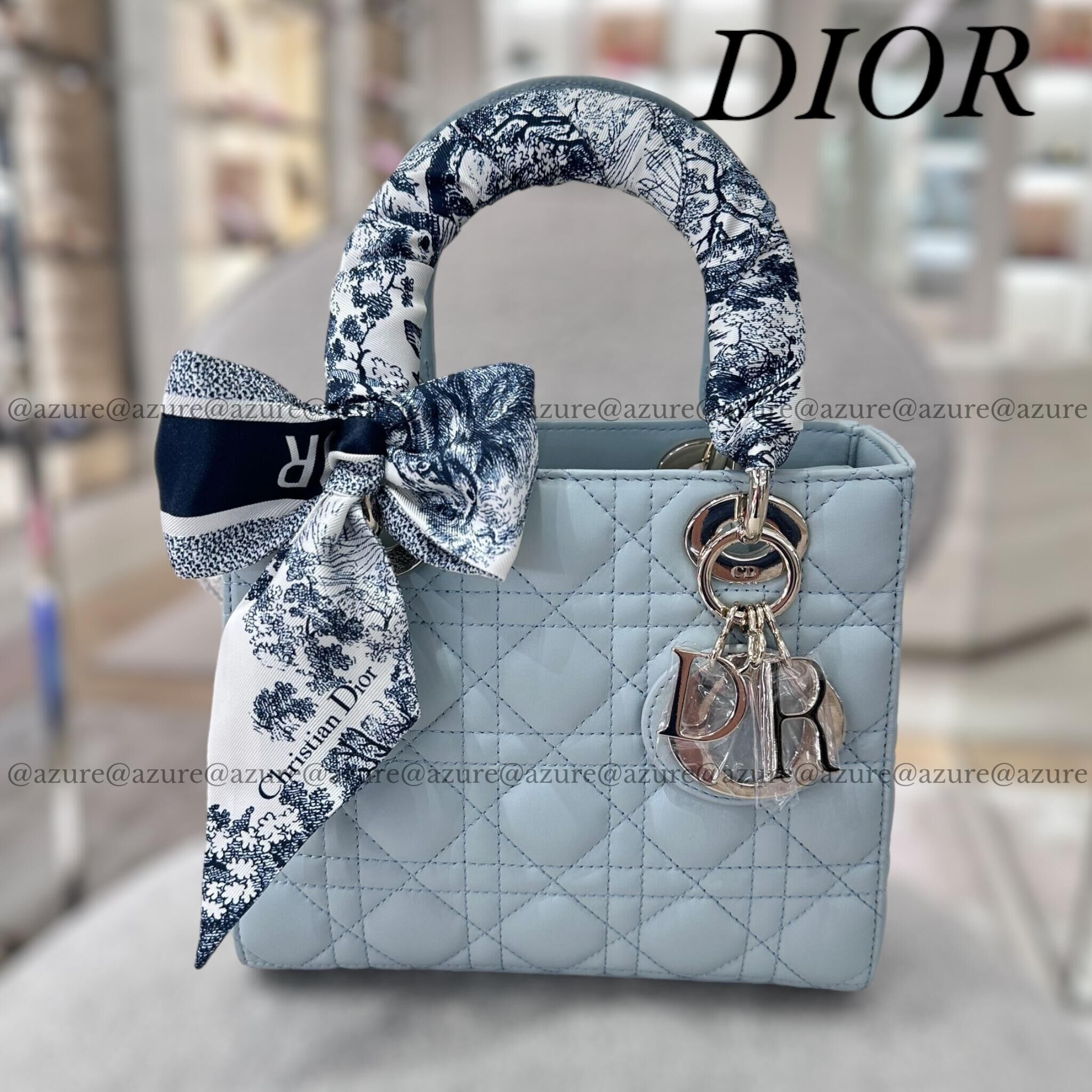 直営店 DIOR 新作 LADY DIOR MY ABCDIOR バック ブルー SMALL